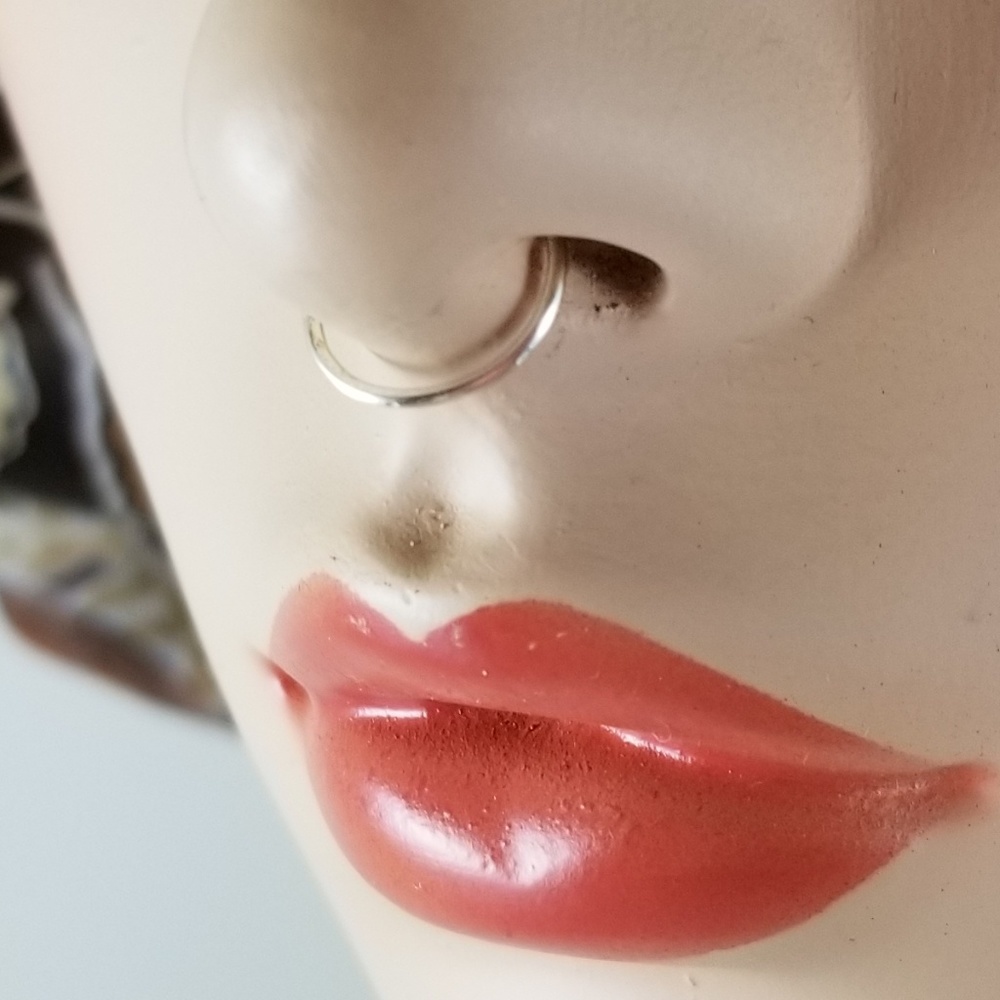 Fake Septum Silver Nose Ring HANDMADE and NEW